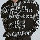 Hearujoy New Autumn And Winter Men'S Fashion Y2k Loose Versatile Sweater Unisex Letter Round Neck Top Street Chicano Sweater